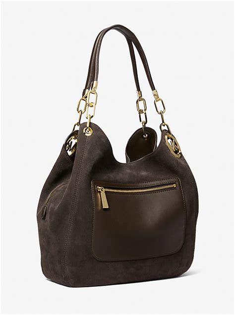 shoulder bag michael kors|Michael Kors suede shoulder bag.